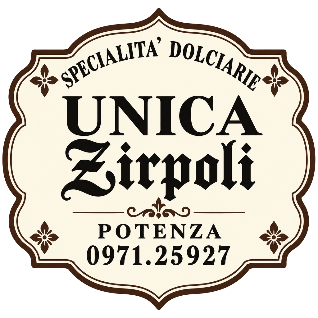Etichetta storica Unica Zirpoli — Specialità Dolciarie, Potenza